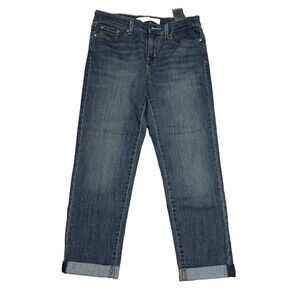 Signature By Levi Strauss Mid-Rise Boyfriend Cuffed Jeans Women's 8 Waist Sz 29